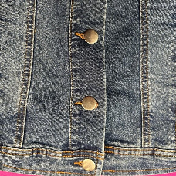 G-Denim Classic Blue Denim Jacket Size L Button Front Jean Jacket - Picture 4 of 6